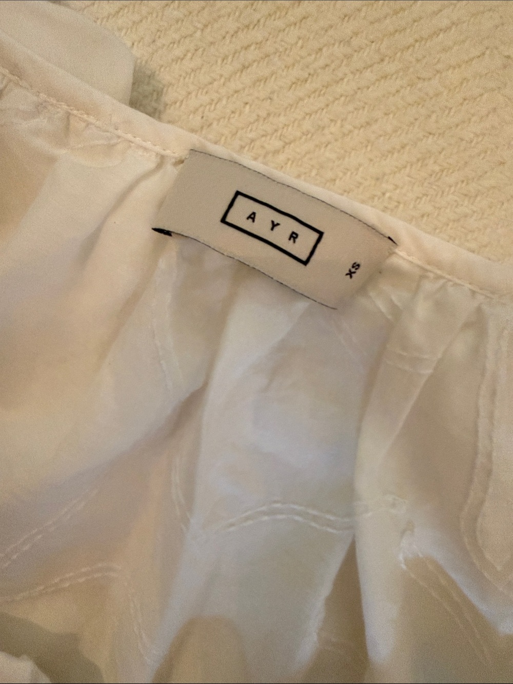 AYR White Ruffle Neck Button-Front Blouse - Picture 5 of 6